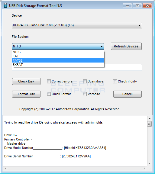 Windows 10 format usb drive